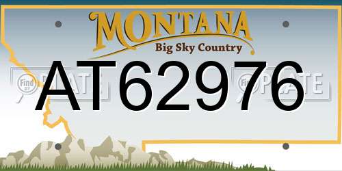 AT62976 Montana License Plate