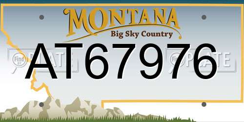 AT67976 Montana License Plate