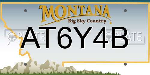 AT6Y4B Montana License Plate