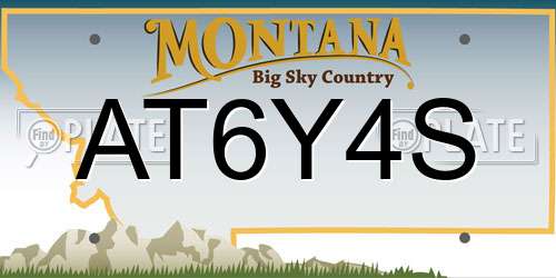 AT6Y4S Montana License Plate