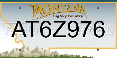 AT6Z976 Montana License Plate