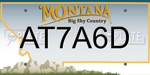 AT7A6D Montana License Plate