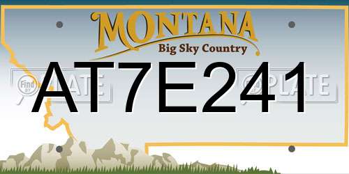 AT7E241 Montana License Plate