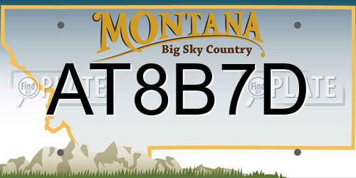 AT8B7D Montana License Plate