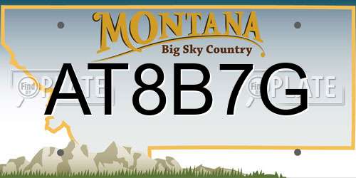 AT8B7G Montana License Plate
