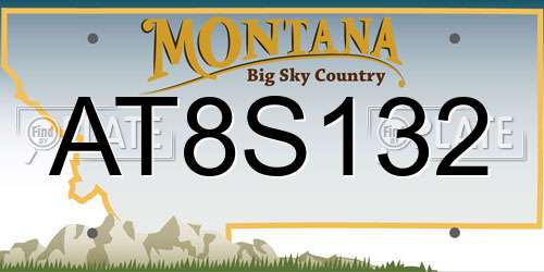 AT8S132 Montana License Plate