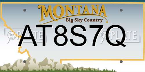 AT8S7Q Montana License Plate