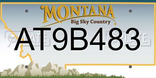 AT9B483 Montana License Plate