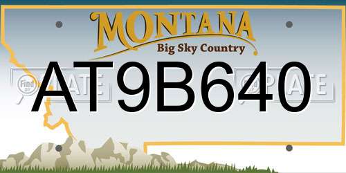AT9B640 Montana License Plate
