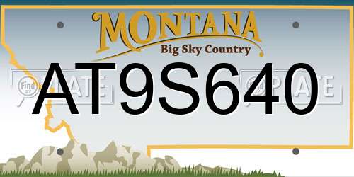 AT9S640 Montana License Plate