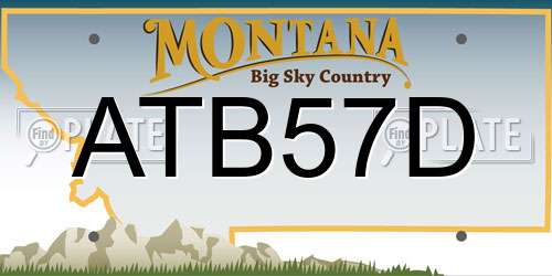 ATB57D Montana License Plate