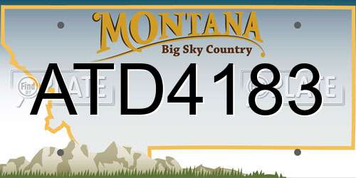 ATD4183 Montana License Plate