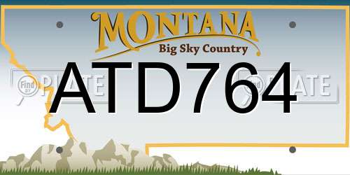 ATD764 Montana License Plate