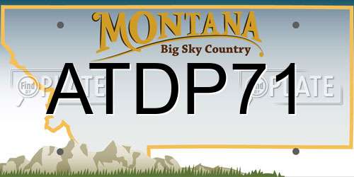 ATDP71 Montana License Plate