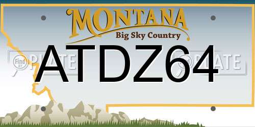 ATDZ64 Montana License Plate