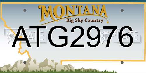 ATG2976 Montana License Plate