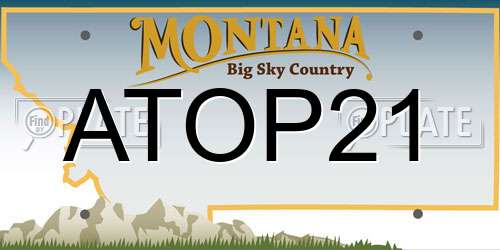 ATOP21 Montana License Plate