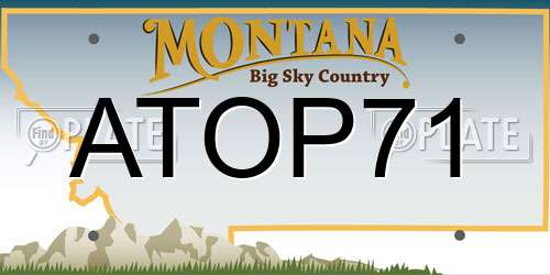 ATOP71 Montana License Plate
