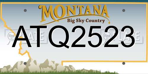 ATQ2523 Montana License Plate