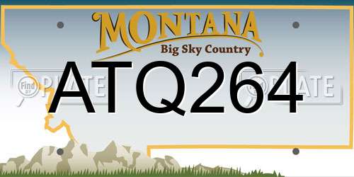 ATQ264 Montana License Plate