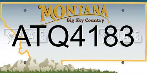 ATQ4183 Montana License Plate