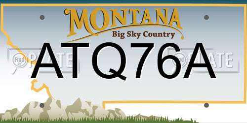 ATQ76A Montana License Plate