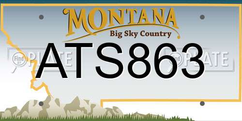 ATS863 Montana License Plate