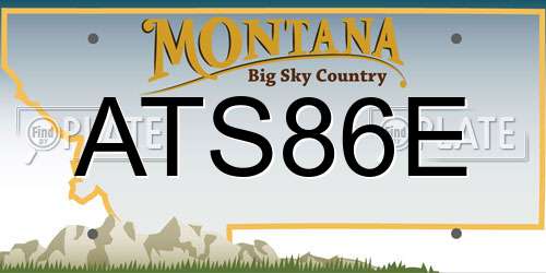 ATS86E Montana License Plate