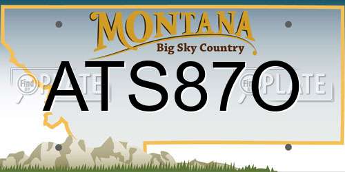 ATS87O Montana License Plate