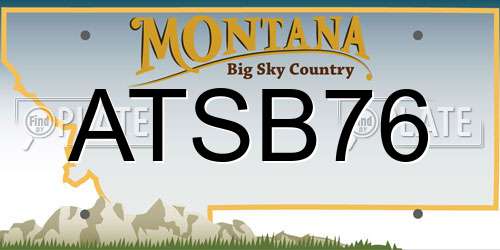 ATSB76 Montana License Plate