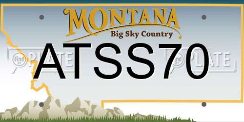 ATSS70 Montana License Plate