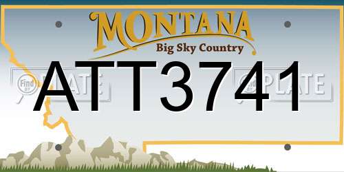 ATT3741 Montana License Plate