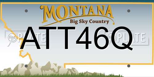 ATT46Q Montana License Plate