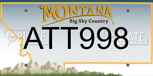 ATT998 Montana License Plate