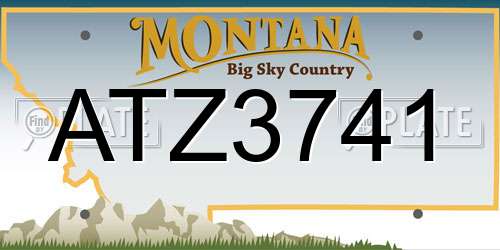 ATZ3741 Montana License Plate