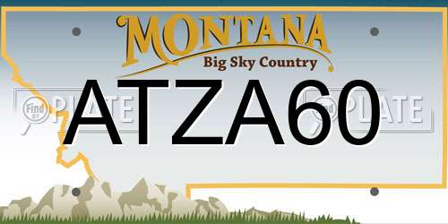 ATZA60 Montana License Plate