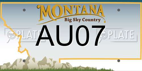 AU07 Montana License Plate