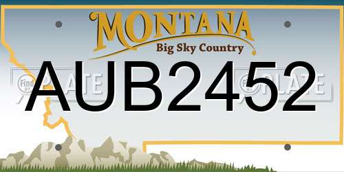 AUB2452 Montana License Plate