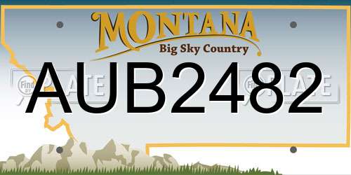 AUB2482 Montana License Plate