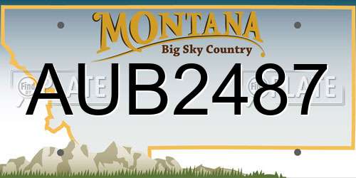 AUB2487 Montana License Plate