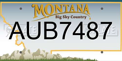 AUB7487 Montana License Plate