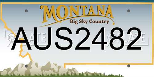 AUS2482 Montana License Plate