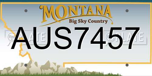 AUS7457 Montana License Plate