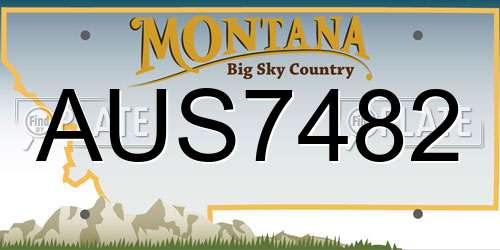 AUS7482 Montana License Plate