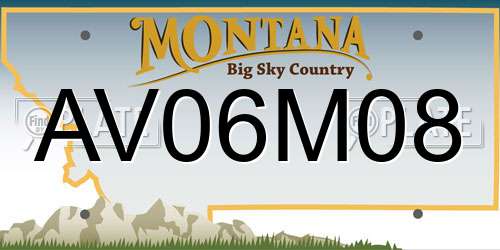 AV06M08 Montana License Plate