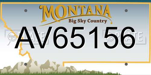 AV65156 Montana License Plate