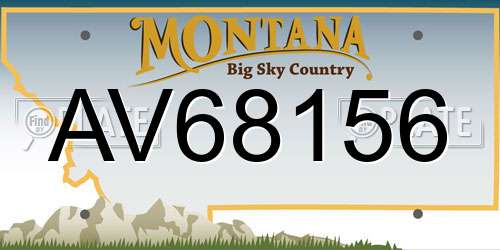 AV68156 Montana License Plate