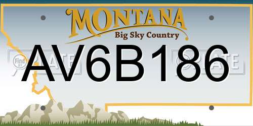 AV6B186 Montana License Plate