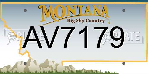 AV7179 Montana License Plate