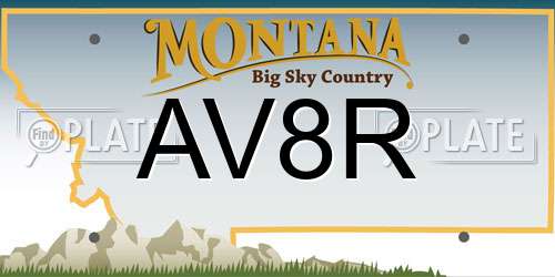 AV8R Montana License Plate